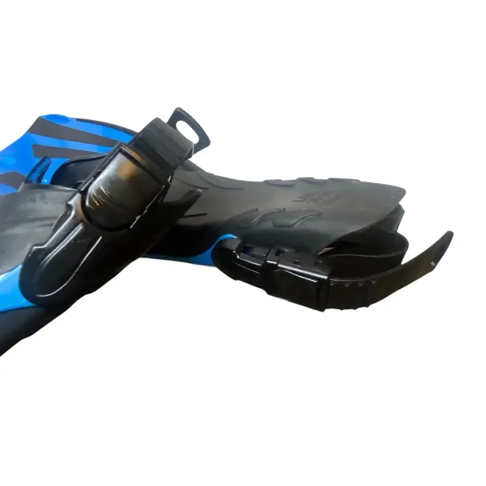 NWOT Kids Adjustable Scuba Diving Fins (L/XL 13.5 - 3.5) in Blue and Black